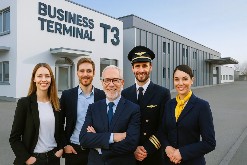 Personen vor Gebäude - T3 Business Terminal Schweinfurt